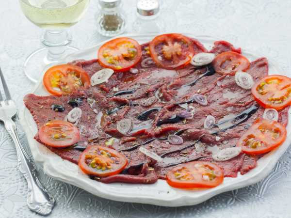 Карпаччо из оленины сырокопченое